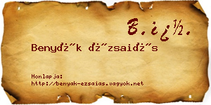 Benyák Ézsaiás névjegykártya
